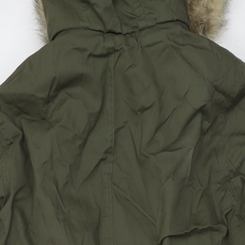 Marks and Spencer Womens Green Parka Jacket Size 16 Zip