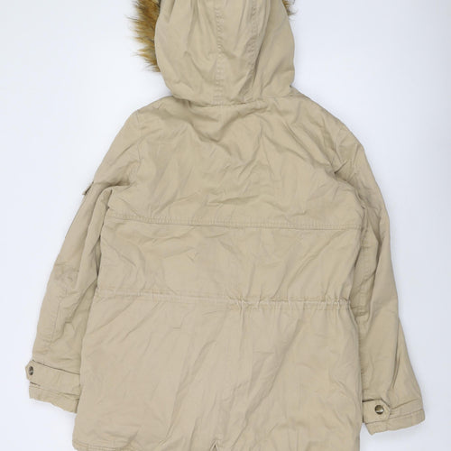 Pull&Bear Womens Beige Parka Jacket Size M Zip