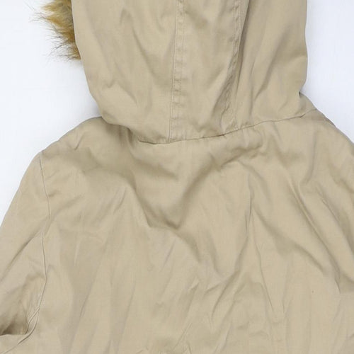 Pull&Bear Womens Beige Parka Jacket Size M Zip