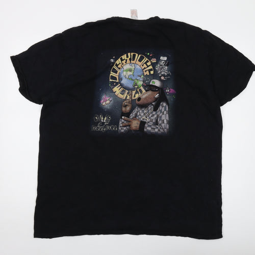 Death Row Mens Black Cotton T-Shirt Size L Crew Neck