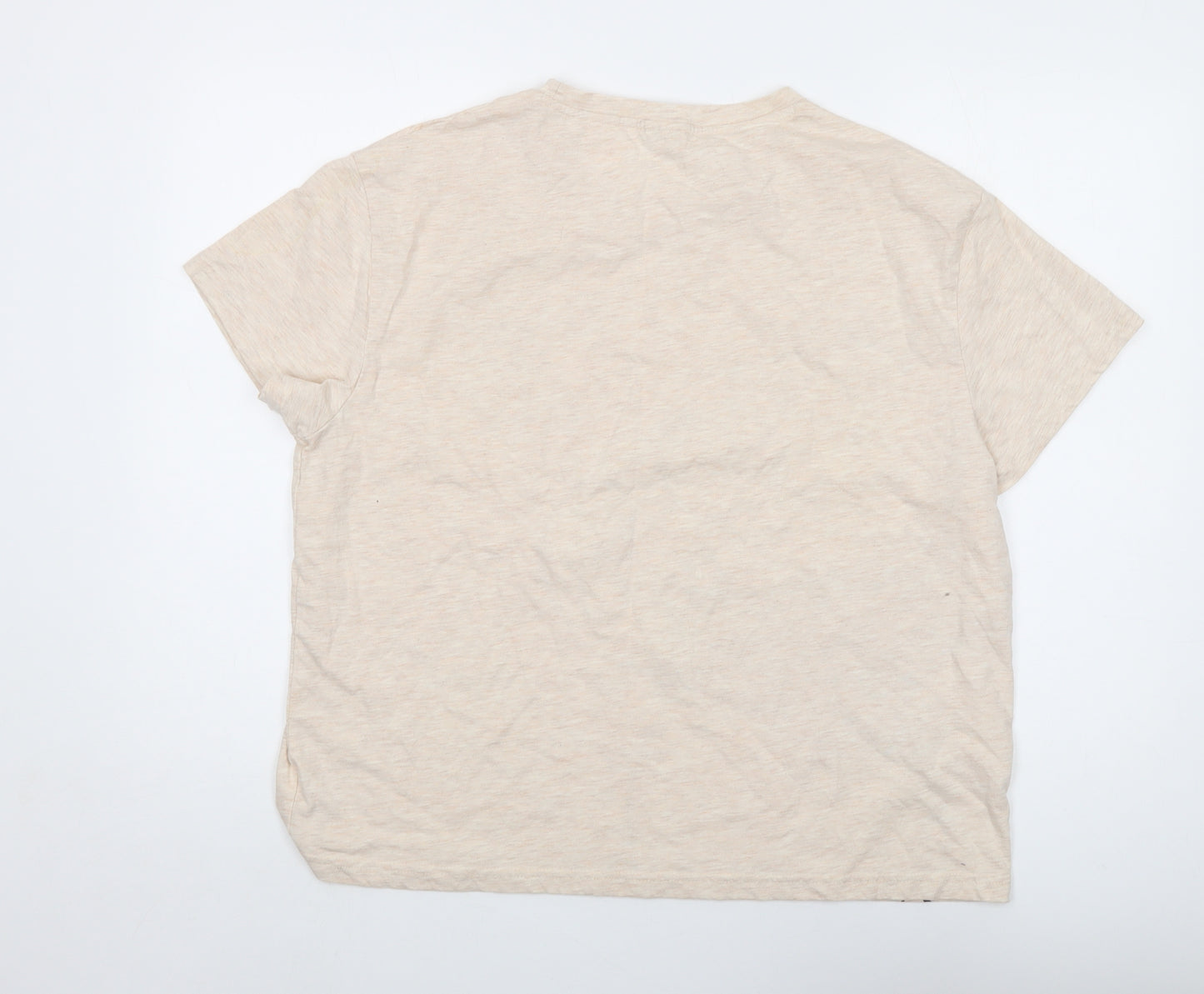 Winnie the Pooh Womens Beige Cotton Basic T-Shirt Size 16 Crew Neck