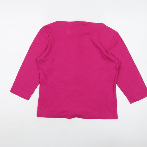 Mexx Womens Pink Cotton Basic T-Shirt Size S Square Neck