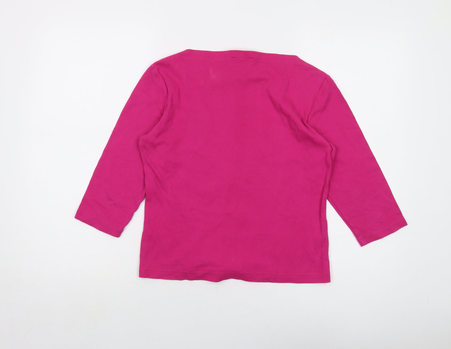 Mexx Womens Pink Cotton Basic T-Shirt Size S Square Neck