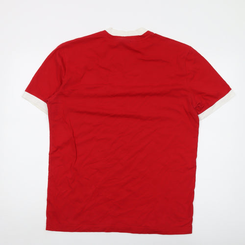 Canterbury Mens Red Cotton T-Shirt Size L Crew Neck