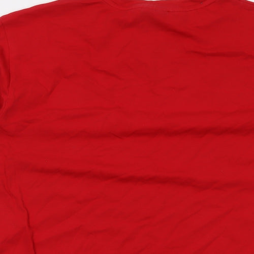 Canterbury Mens Red Cotton T-Shirt Size L Crew Neck