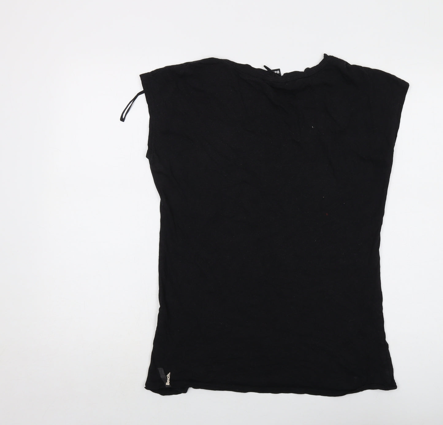 Bench Womens Black Cotton Basic T-Shirt Size M Round Neck