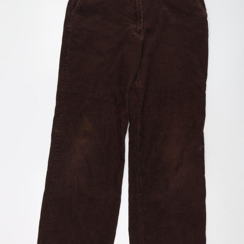 Olsen Womens Brown Cotton Trousers Size 28 in L31 in Regular Button