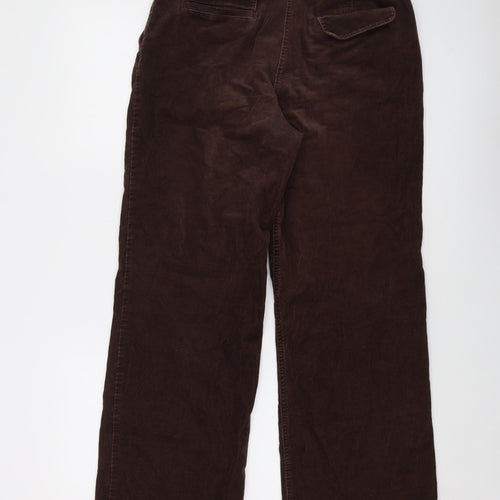 Olsen Womens Brown Cotton Trousers Size 28 in L31 in Regular Button