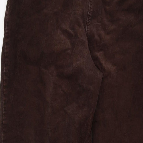 Olsen Womens Brown Cotton Trousers Size 28 in L31 in Regular Button