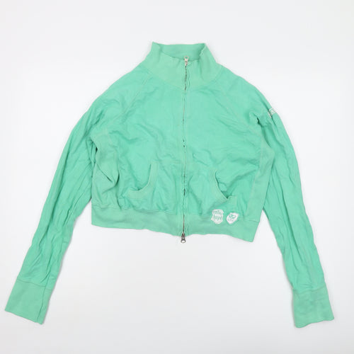 New Look Womens Green Cotton Full Zip Sweatshirt Size 16 Zip
