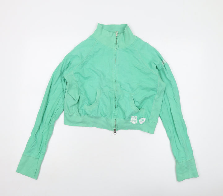 New Look Womens Green Cotton Full Zip Sweatshirt Size 16 Zip