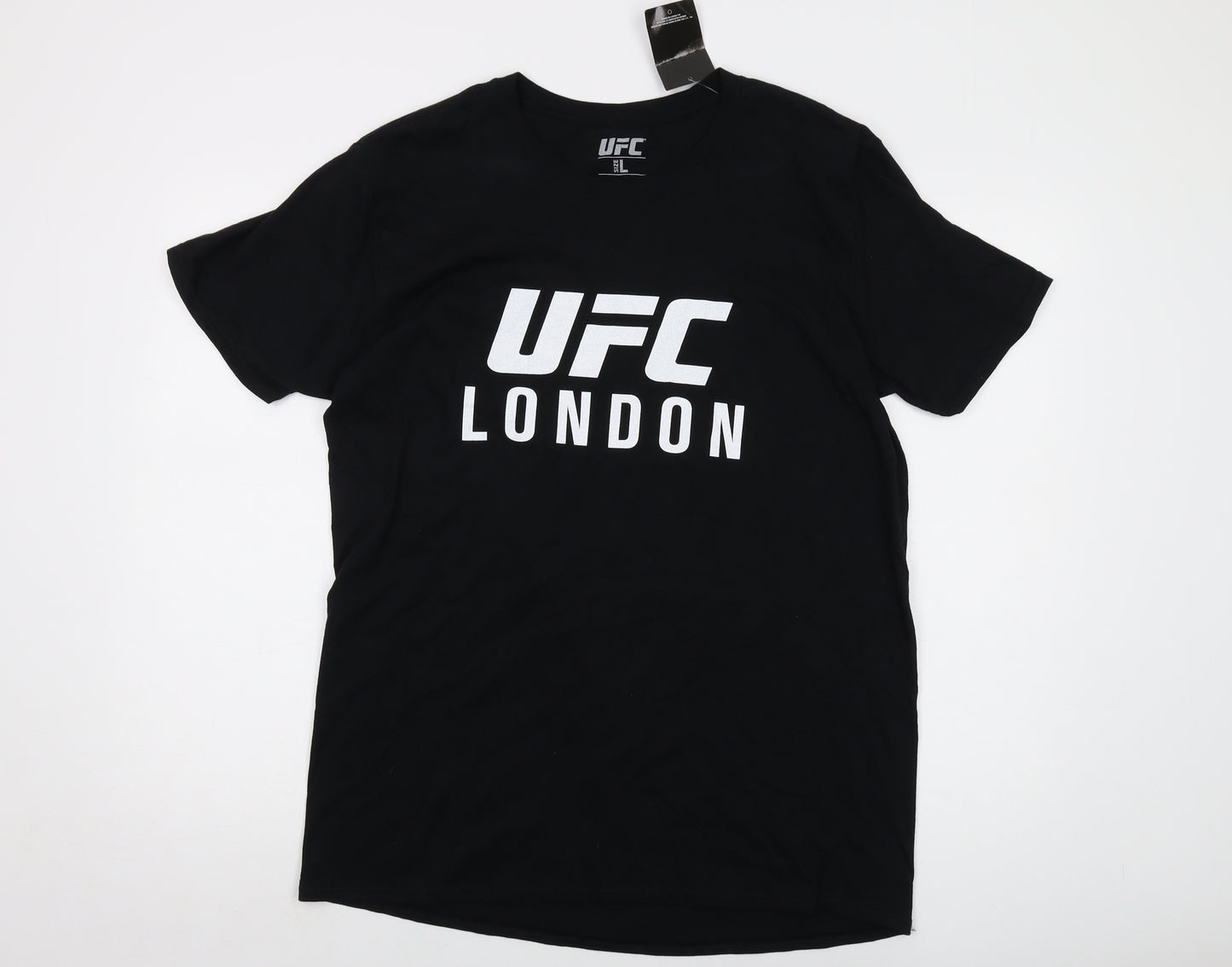 UFC Mens Black Cotton T-Shirt Size L Crew Neck