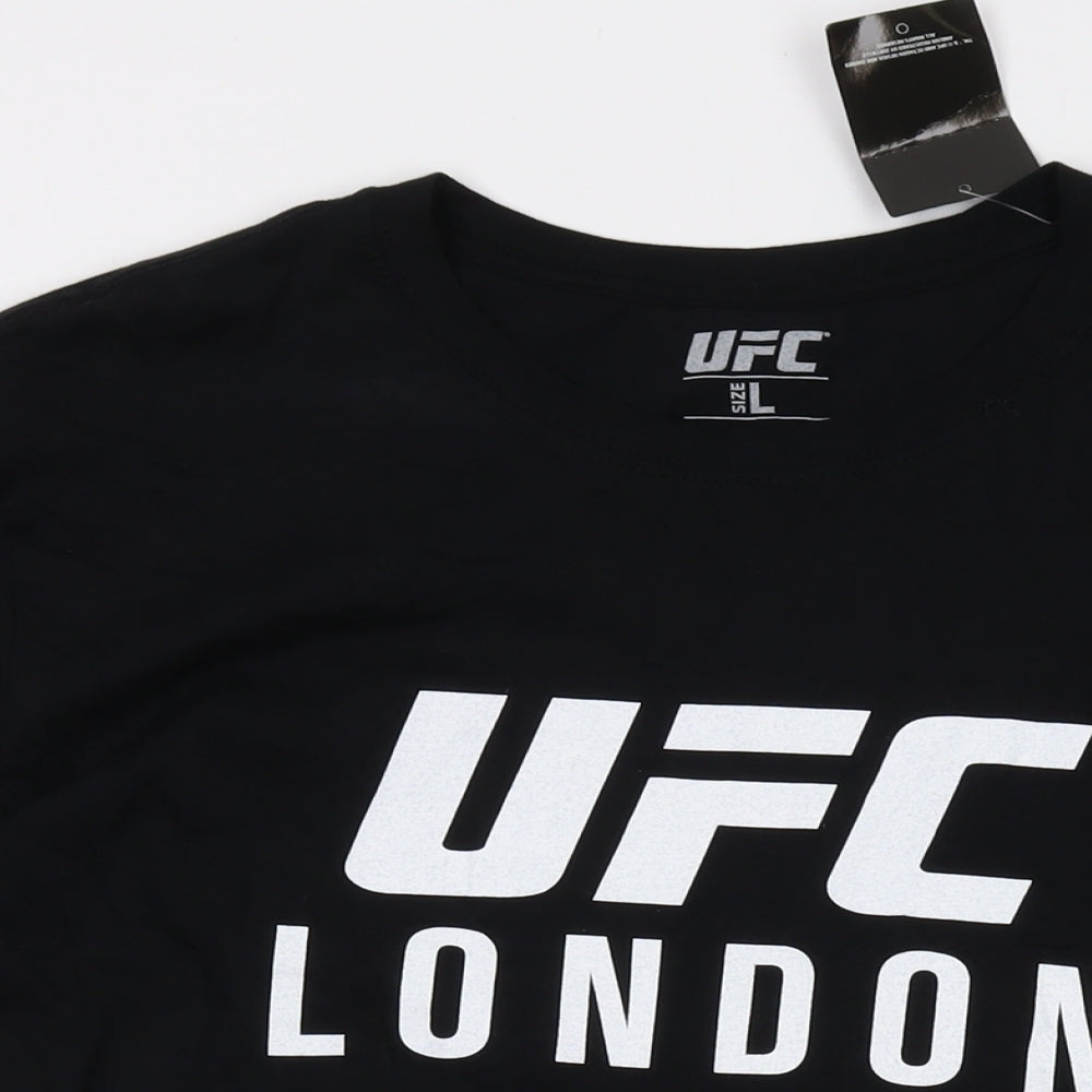 UFC Mens Black Cotton T-Shirt Size L Crew Neck