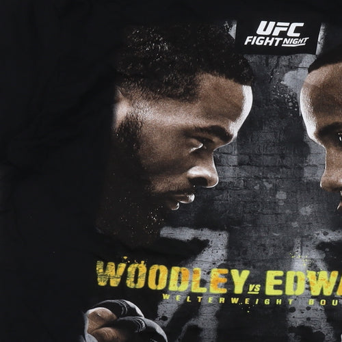 UFC Mens Black Cotton T-Shirt Size L Crew Neck