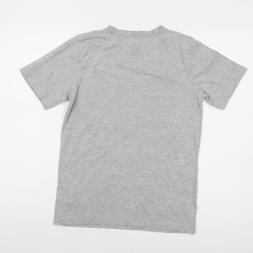 Nike Boys Grey Cotton Basic T-Shirt Size 12-13 Years Crew Neck Pullover