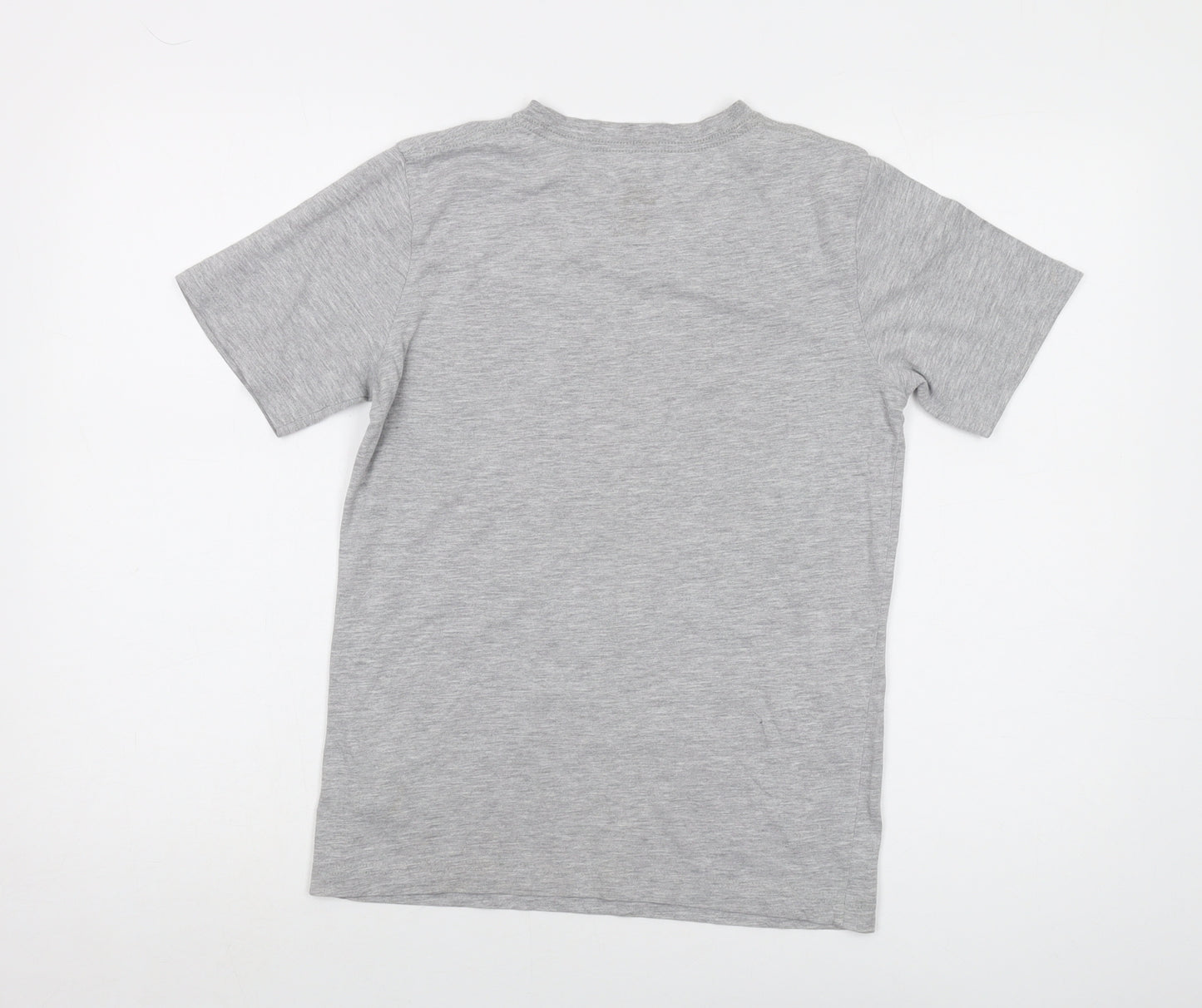 Nike Boys Grey Cotton Basic T-Shirt Size 12-13 Years Crew Neck Pullover