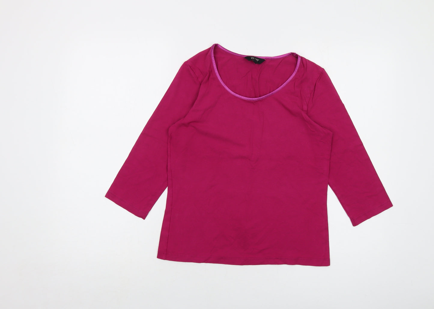 Hobbs Womens Pink Viscose Basic T-Shirt Size M Round Neck