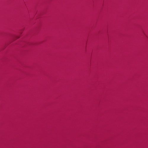 Hobbs Womens Pink Viscose Basic T-Shirt Size M Round Neck