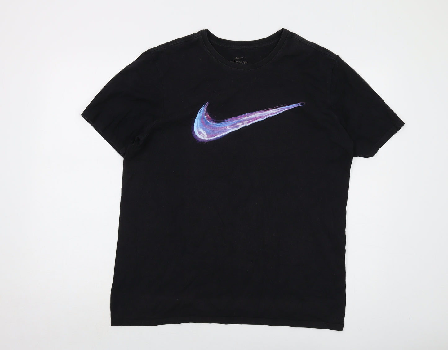 Nike Mens Black Cotton T-Shirt Size L Crew Neck