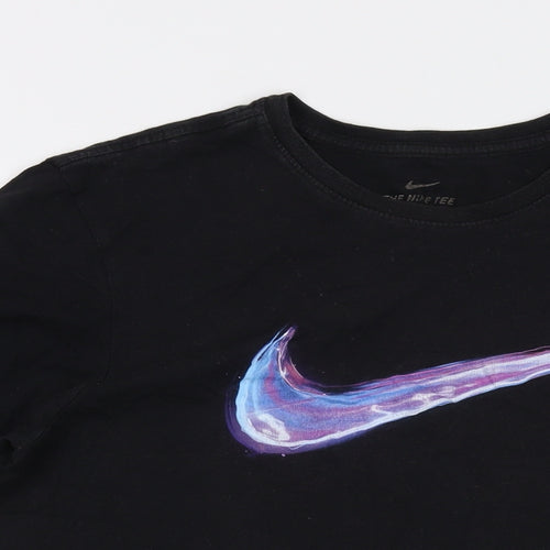 Nike Mens Black Cotton T-Shirt Size L Crew Neck