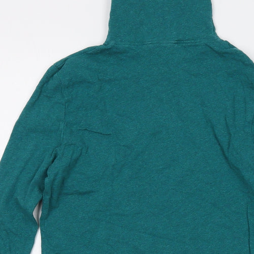 Seasalt Womens Green Cotton Basic T-Shirt Size 8 Roll Neck