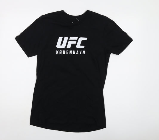 UFC Mens Black Cotton T-Shirt Size S Crew Neck