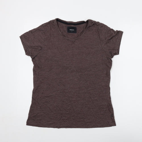 Rohan Womens Brown Wool Basic T-Shirt Size L Round Neck