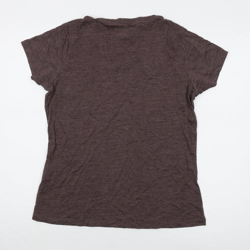 Rohan Womens Brown Wool Basic T-Shirt Size L Round Neck