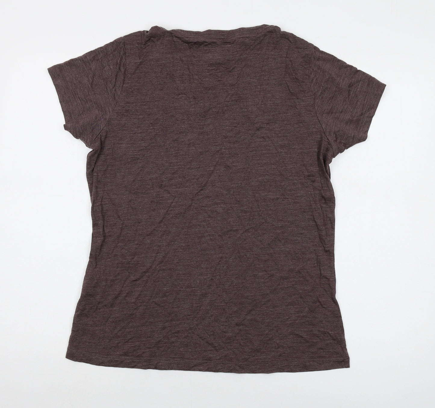 Rohan Womens Brown Wool Basic T-Shirt Size L Round Neck