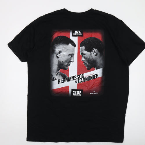 UFC Mens Black Cotton T-Shirt Size 2XL Crew Neck