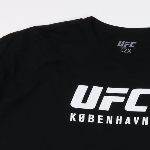 UFC Mens Black Cotton T-Shirt Size 2XL Crew Neck