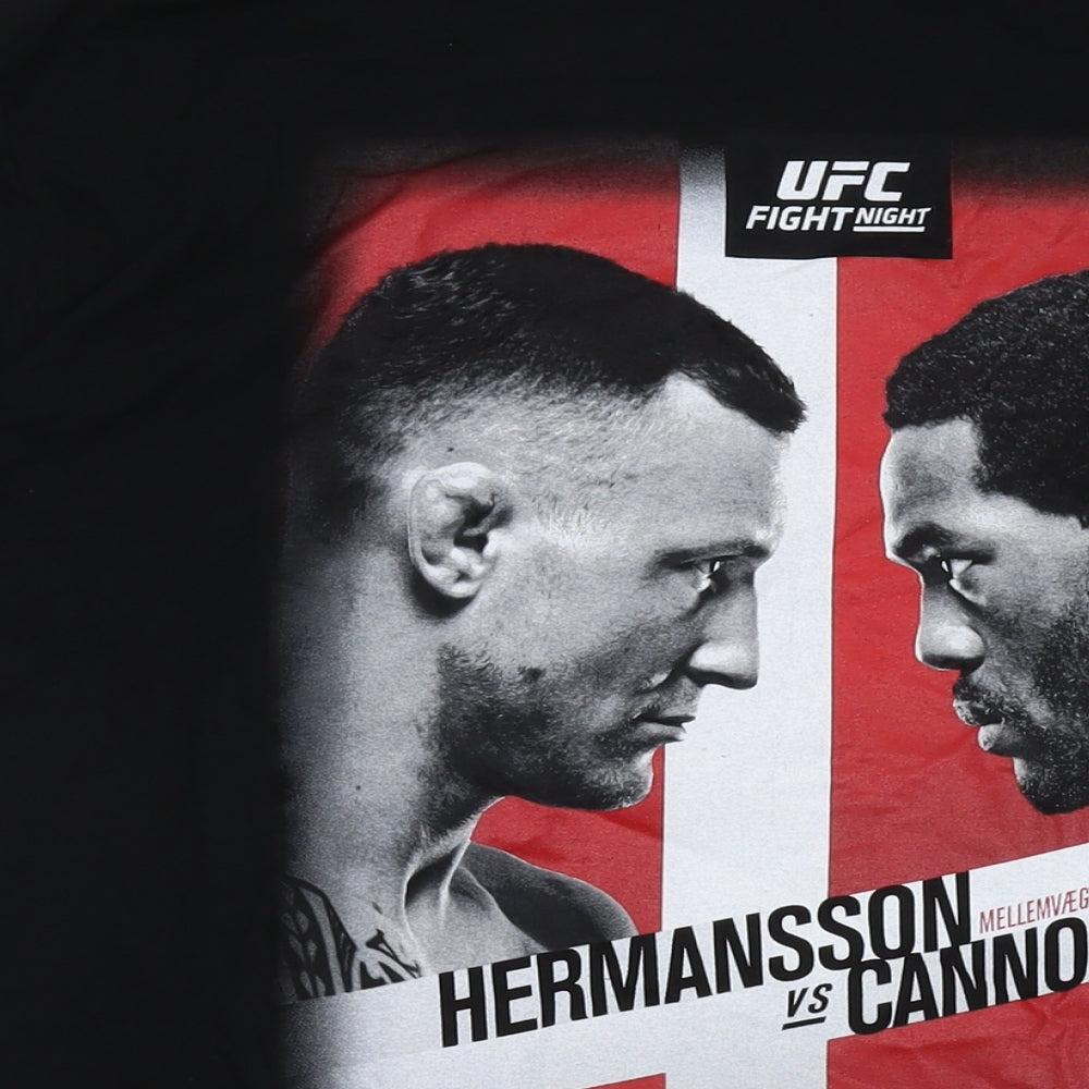 UFC Mens Black Cotton T-Shirt Size 2XL Crew Neck