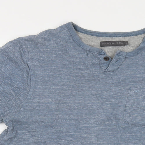 RJR.John Rocha Mens Blue Cotton T-Shirt Size S Crew Neck