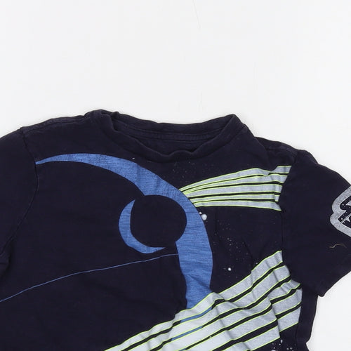 Gap Boys Blue Cotton Basic T-Shirt Size 6-7 Years Crew Neck Pullover - Star Wars