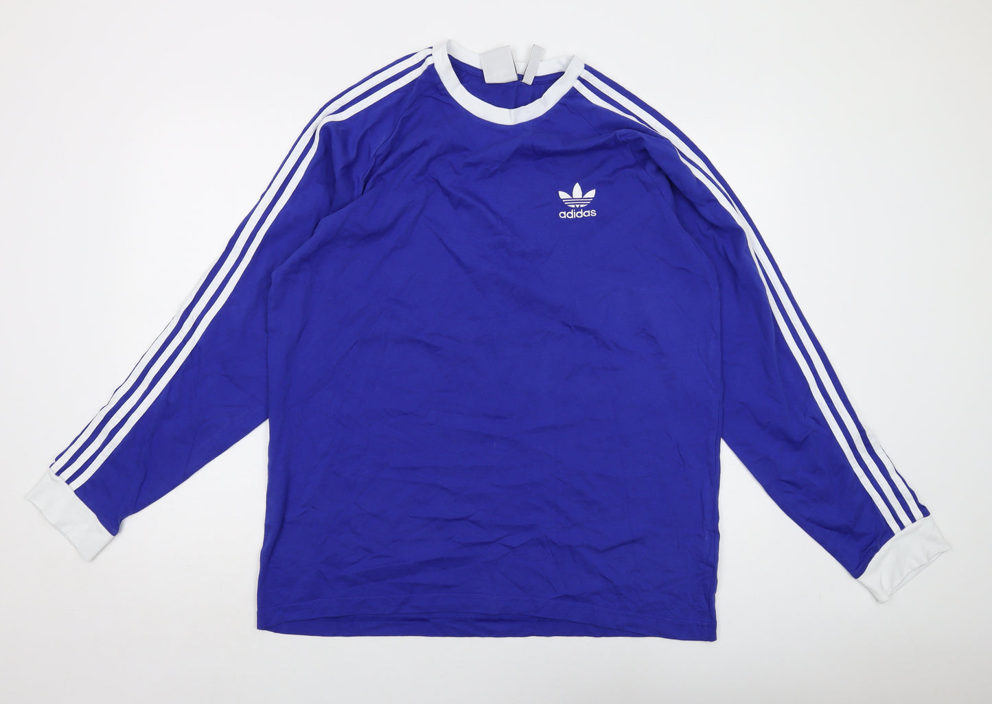 adidas Mens Blue Cotton T-Shirt Size XL Crew Neck
