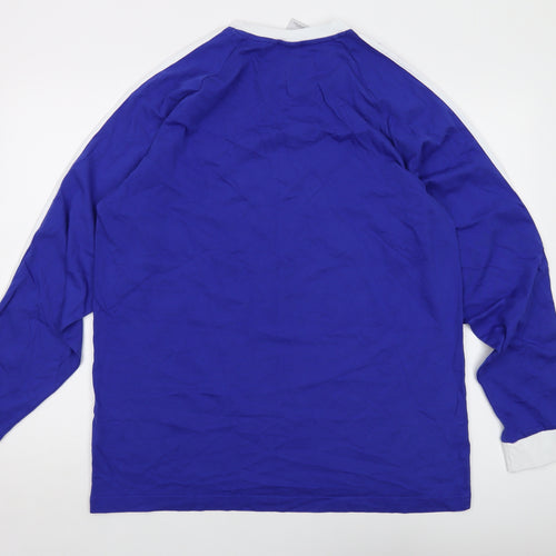 adidas Mens Blue Cotton T-Shirt Size XL Crew Neck