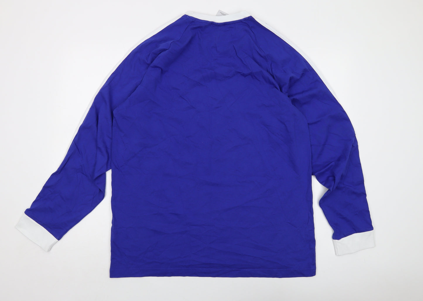 adidas Mens Blue Cotton T-Shirt Size XL Crew Neck