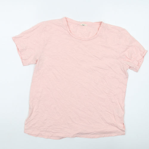 Hush Womens Pink Cotton Basic T-Shirt Size S Round Neck