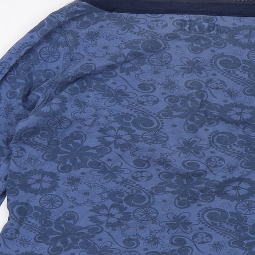 Peter Storm Womens Blue Geometric Cotton Basic T-Shirt Size 12 Round Neck