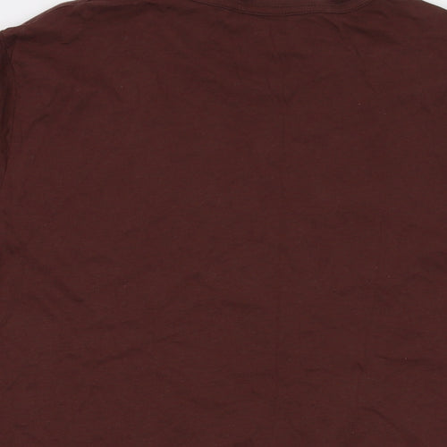 AllSaints Mens Brown Cotton T-Shirt Size 2XL Crew Neck