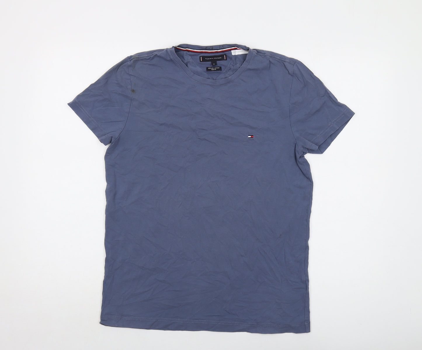 Tommy Hilfiger Mens Blue Cotton T-Shirt Size M Crew Neck