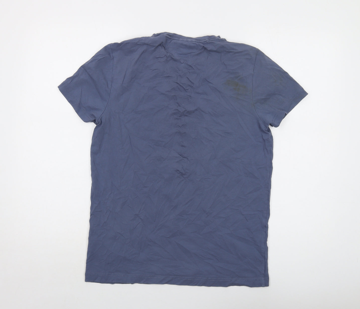 Tommy Hilfiger Mens Blue Cotton T-Shirt Size M Crew Neck