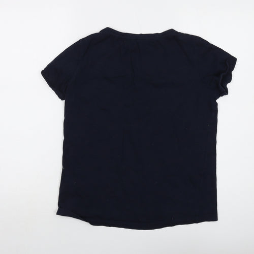 Fat Face Womens Blue Cotton Basic T-Shirt Size 10 Crew Neck
