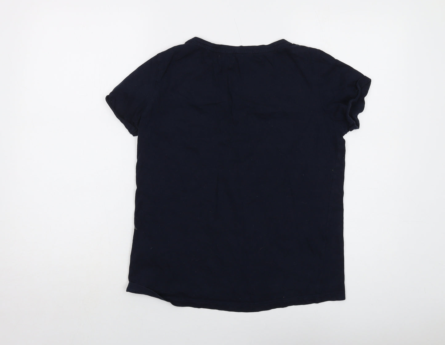 Fat Face Womens Blue Cotton Basic T-Shirt Size 10 Crew Neck