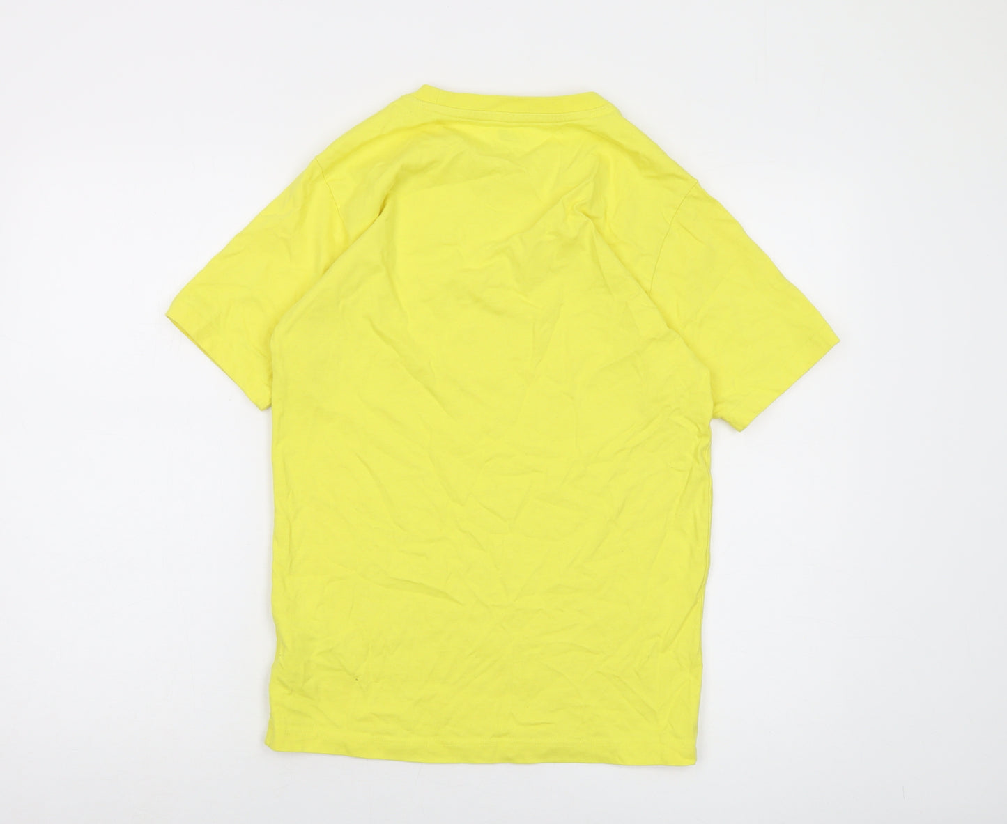 New Balance Mens Yellow Cotton T-Shirt Size S Crew Neck