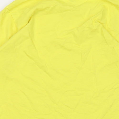 New Balance Mens Yellow Cotton T-Shirt Size S Crew Neck