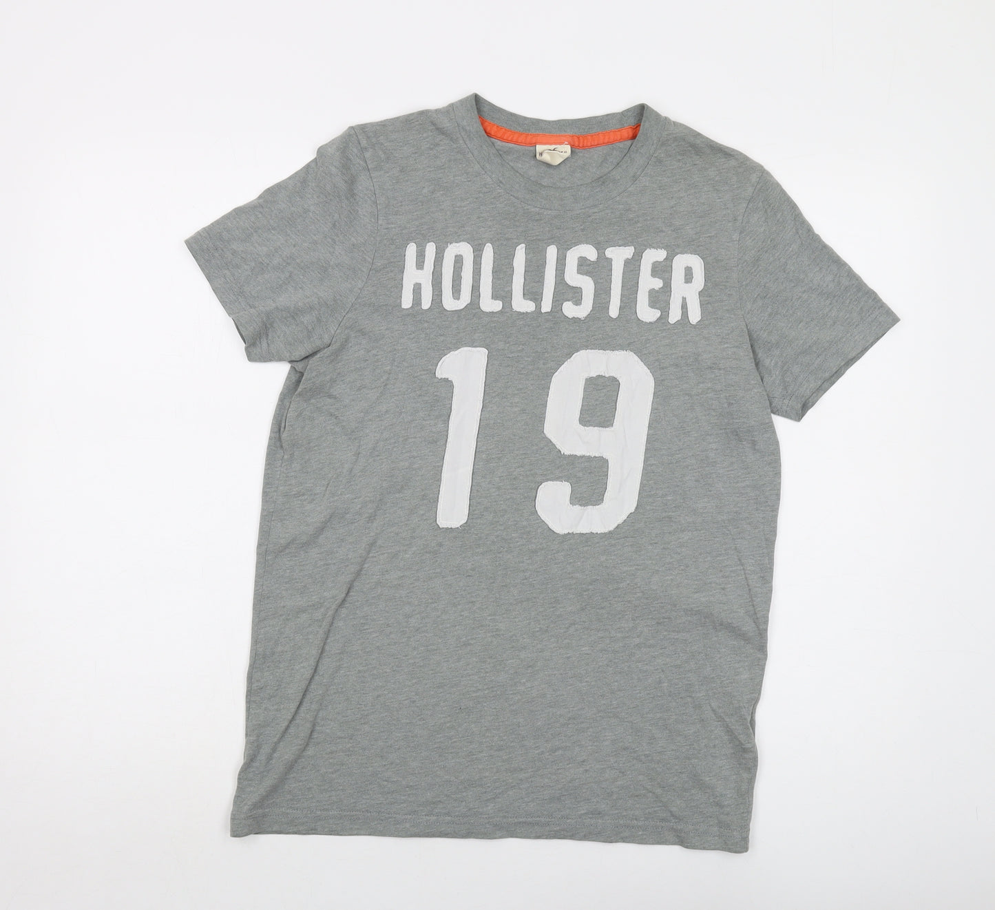 Hollister Mens Grey Cotton T-Shirt Size M Crew Neck