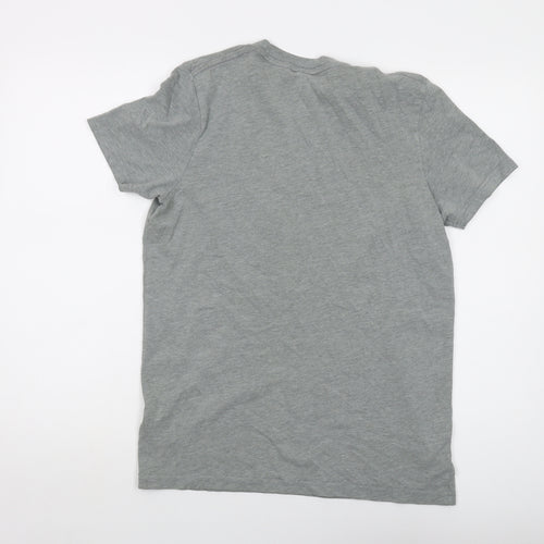 Hollister Mens Grey Cotton T-Shirt Size M Crew Neck