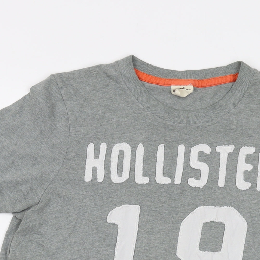 Hollister Mens Grey Cotton T-Shirt Size M Crew Neck