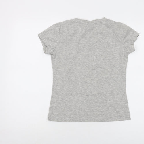 Aussie Womens Grey Cotton Basic T-Shirt Size M V-Neck